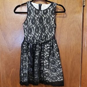 New Elegant Black Lace Kids Dress With Cotton Liner.
